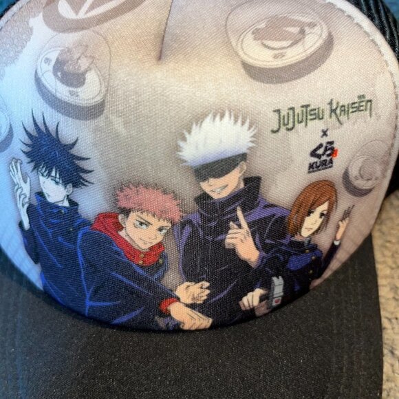 RARE Jujutsu Kaisen X Kura Sushi Limited Edition Promo Snapback Trucker Cap Hat - Picture 7 of 7